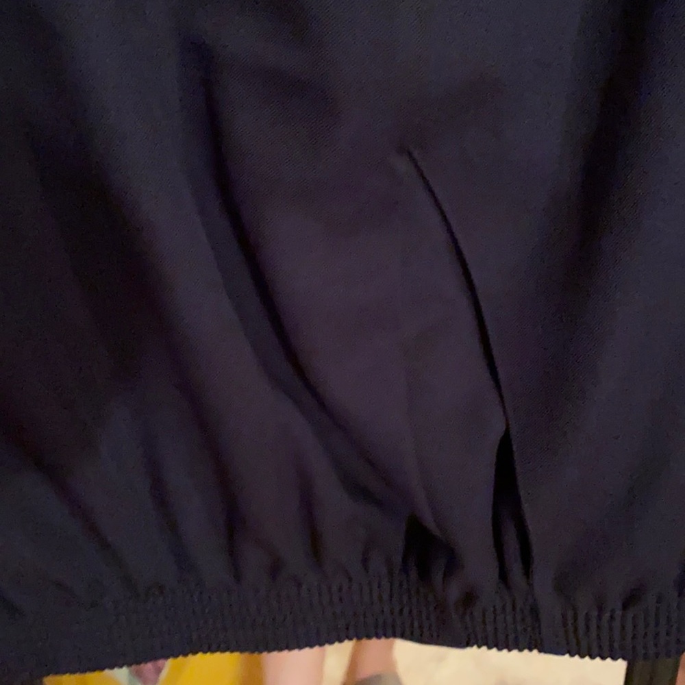 Elastic waist dark navy trouser pants